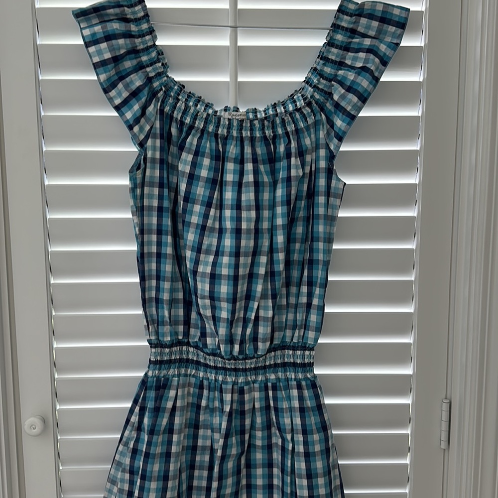 Mademoiselle Hortense Saint Barth cotton gingham mini dress. Like new.